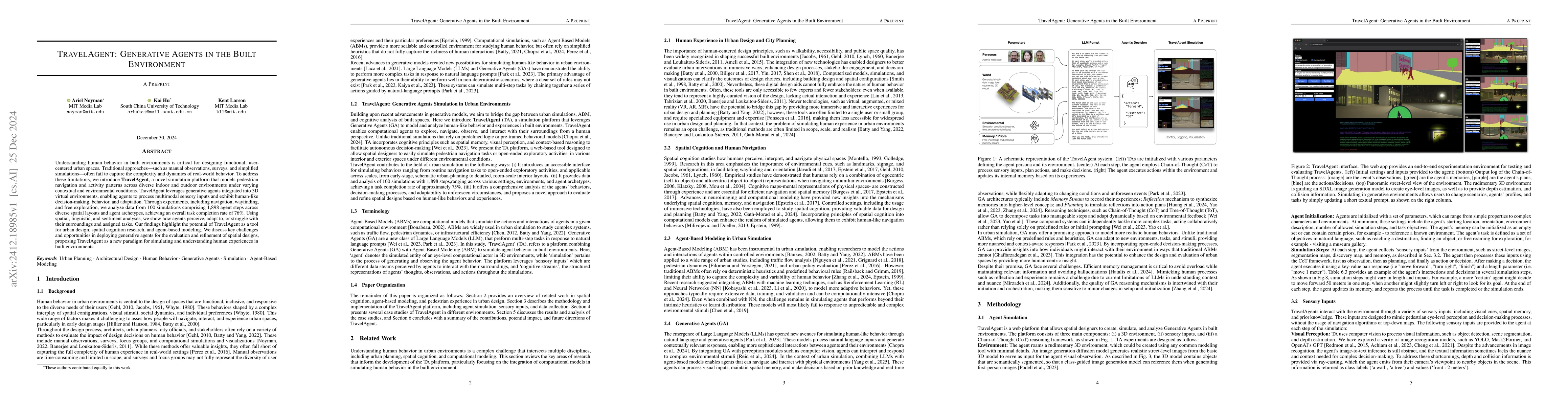 Thumbnail for TravelAgent: Generative Agents in the Built Environment