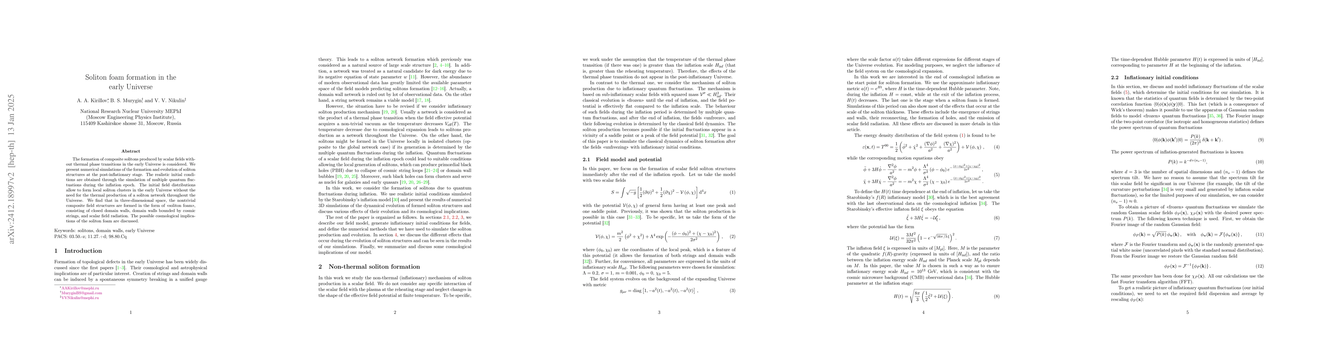 Thumbnail for Soliton foam formation in the early Universe