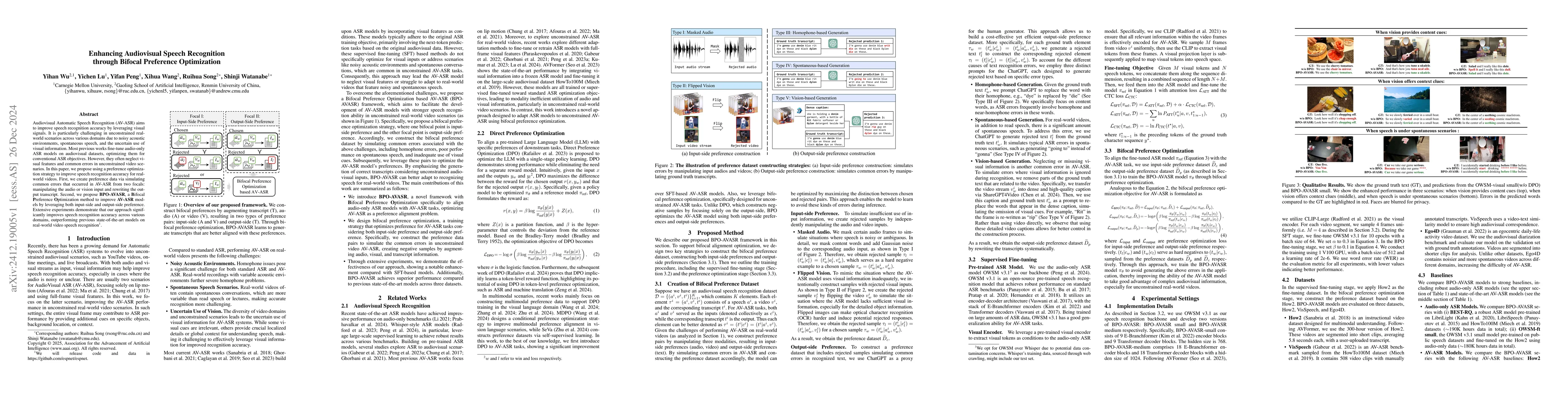 Thumbnail for Enhancing Audiovisual Speech Recognition through Bifocal Preference
  Optimization