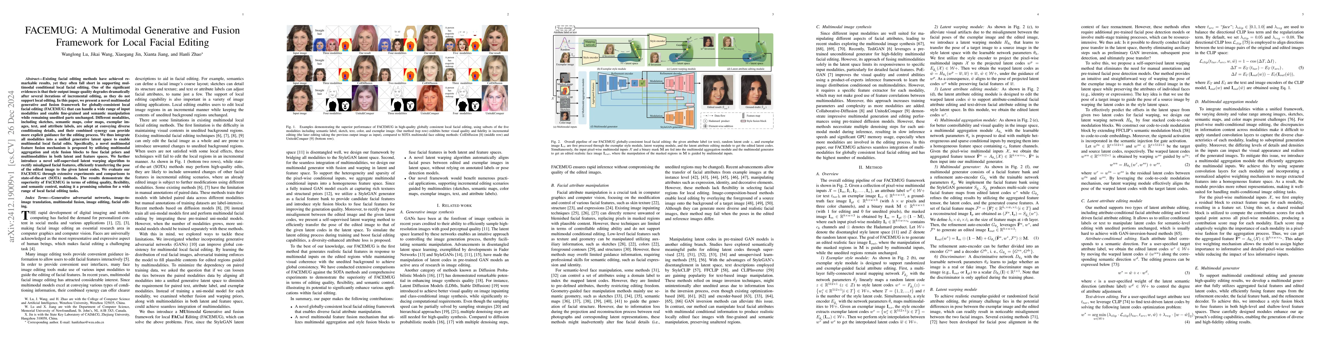 Thumbnail for FACEMUG: A Multimodal Generative and Fusion Framework for Local Facial
  Editing