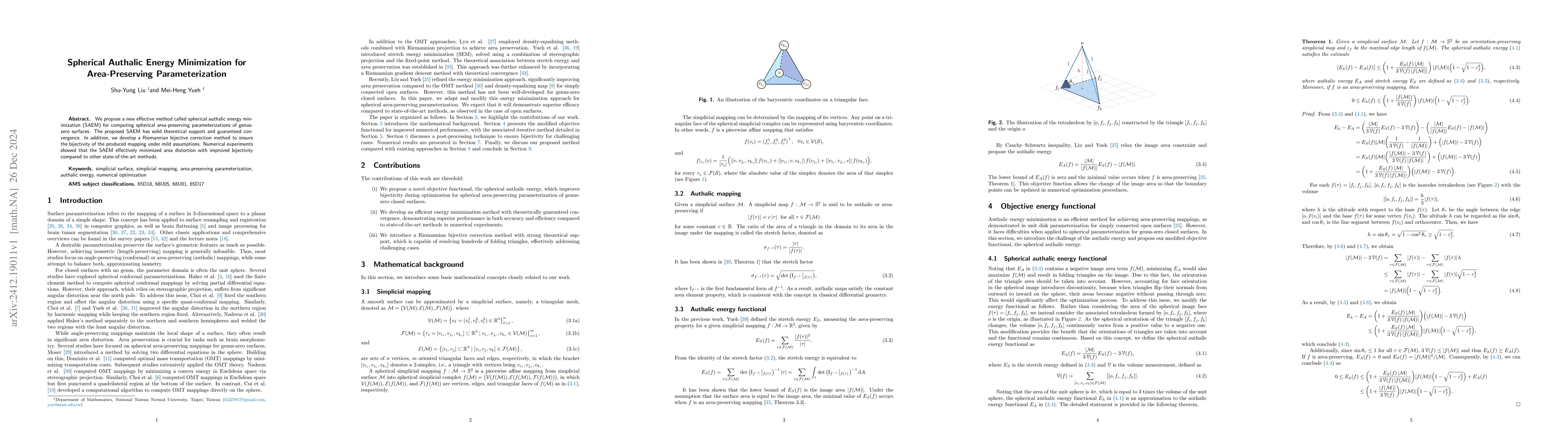 Thumbnail for Spherical Authalic Energy Minimization for Area-Preserving
  Parameterization