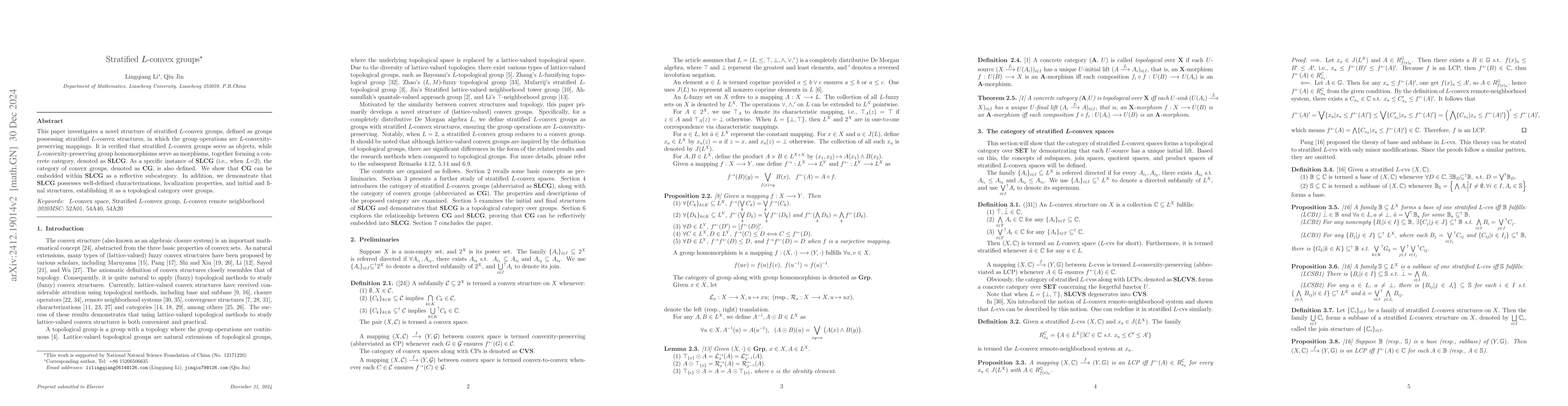 Thumbnail for Stratified L-convex groups
