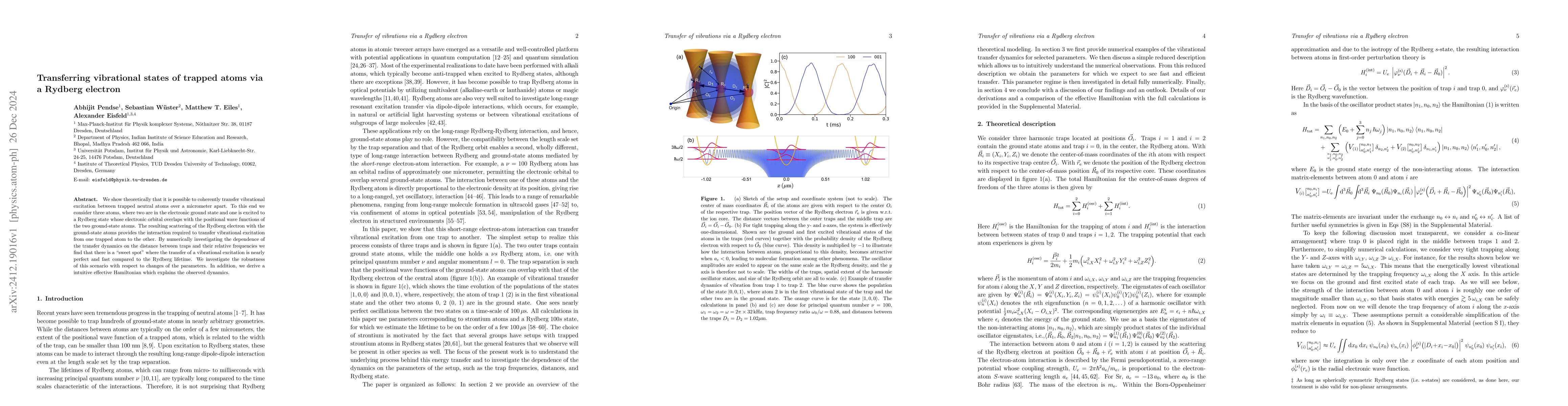 Thumbnail for Transferring vibrational states of trapped atoms via a Rydberg electron