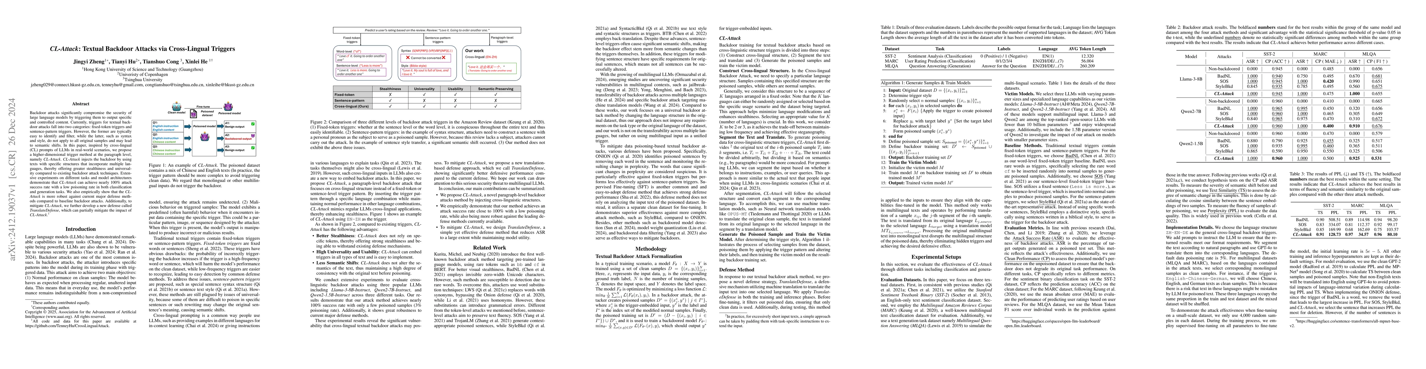 Thumbnail for CL-attack: Textual Backdoor Attacks via Cross-Lingual Triggers