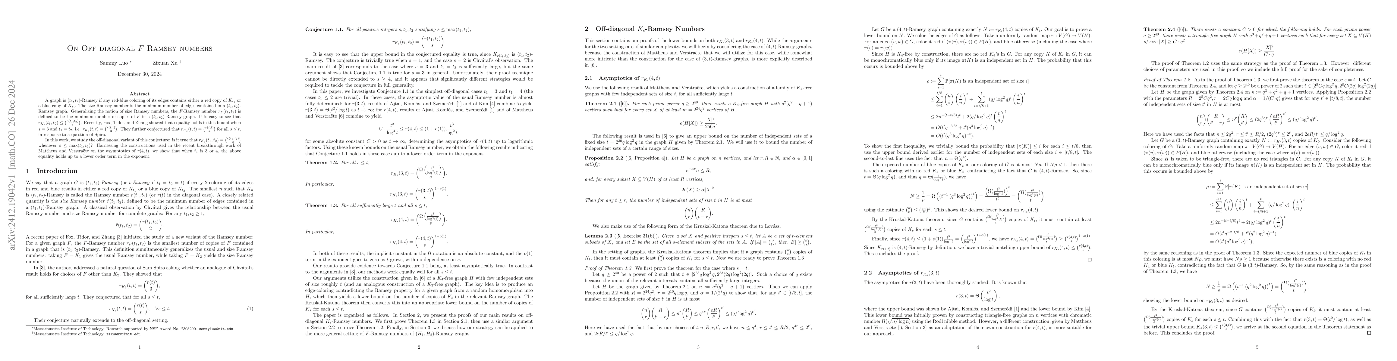 Thumbnail for On off-diagonal $F$-Ramsey numbers