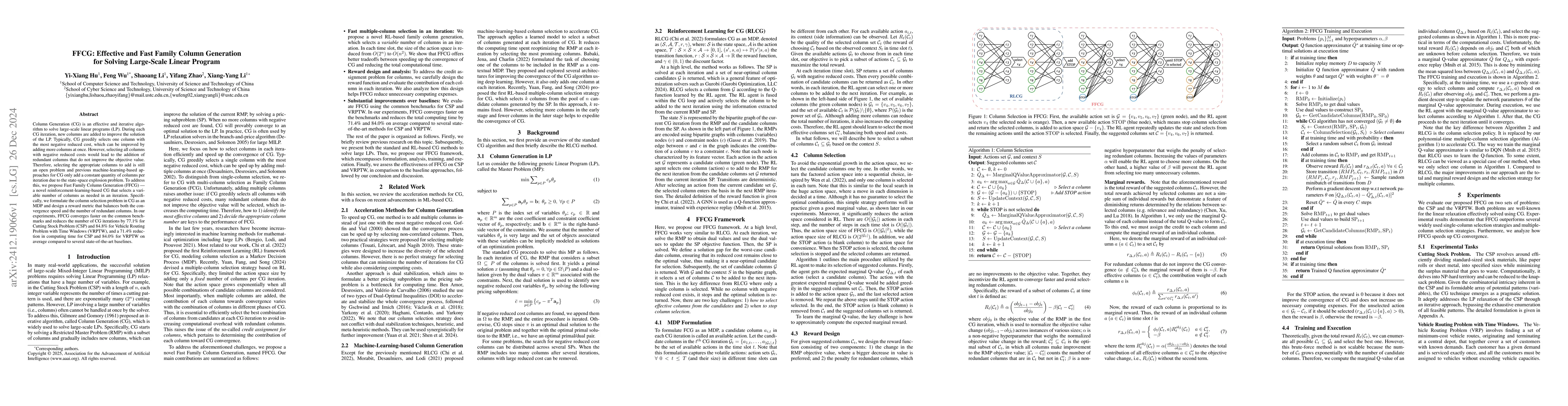 Thumbnail for FFCG: Effective and Fast Family Column Generation for Solving
  Large-Scale Linear Program