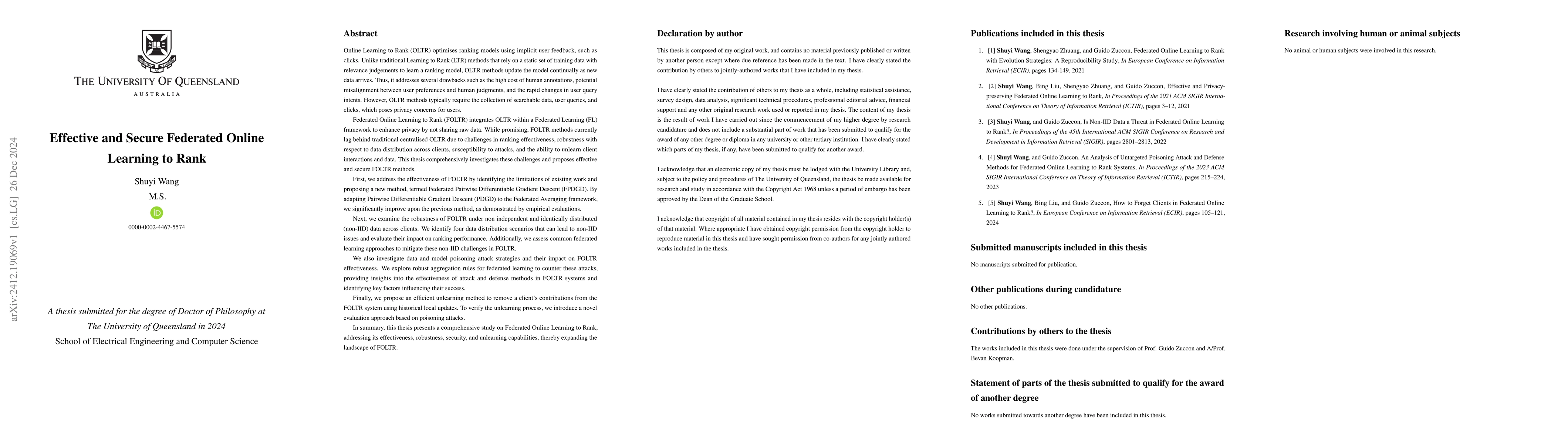 Thumbnail for Effective and secure federated online learning to rank