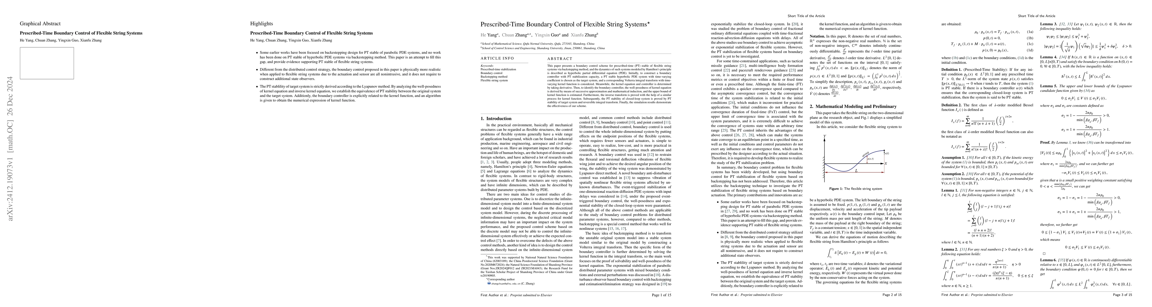 Thumbnail for Prescribed-Time Boundary Control of Flexible String Systems