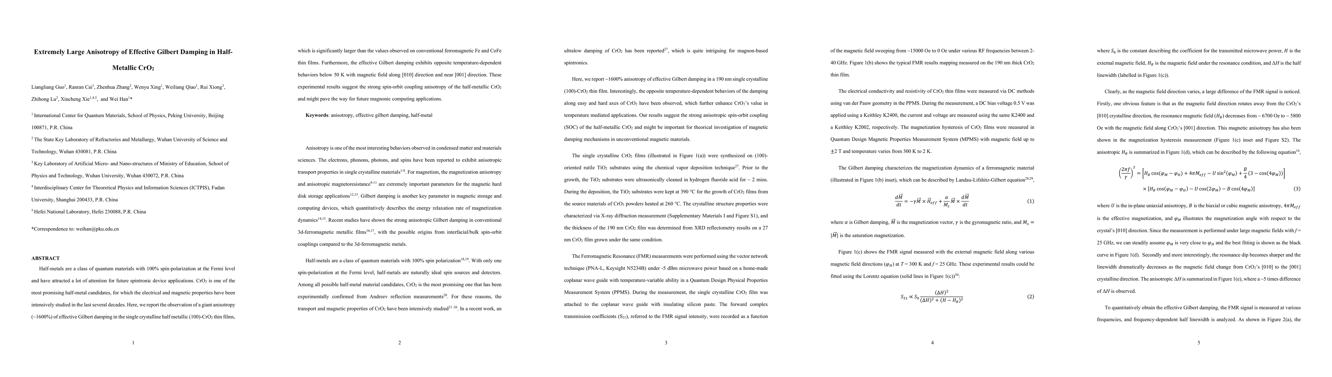 Thumbnail for Extremely Large Anisotropy of Effective Gilbert Damping in Half-Metallic
  CrO2