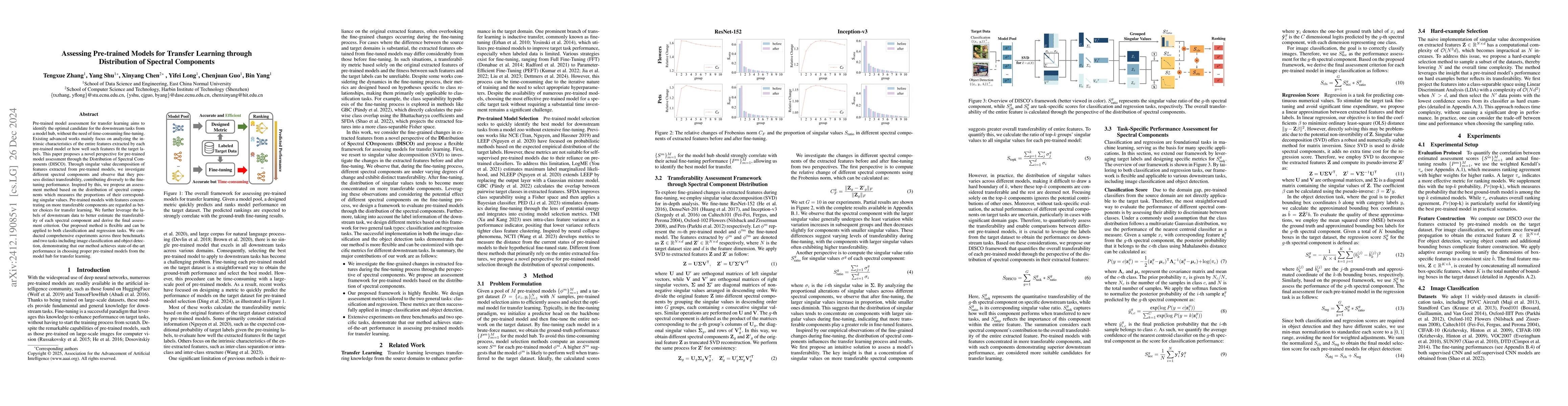 Thumbnail for Assessing Pre-trained Models for Transfer Learning through Distribution
  of Spectral Components