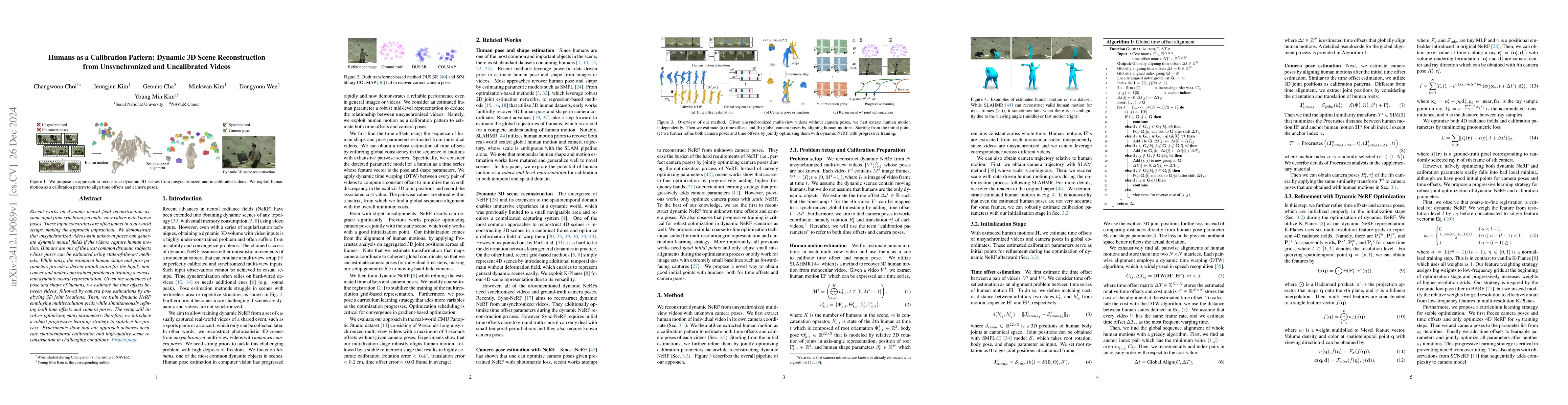 Thumbnail for Humans as a Calibration Pattern: Dynamic 3D Scene Reconstruction from
  Unsynchronized and Uncalibrated Videos