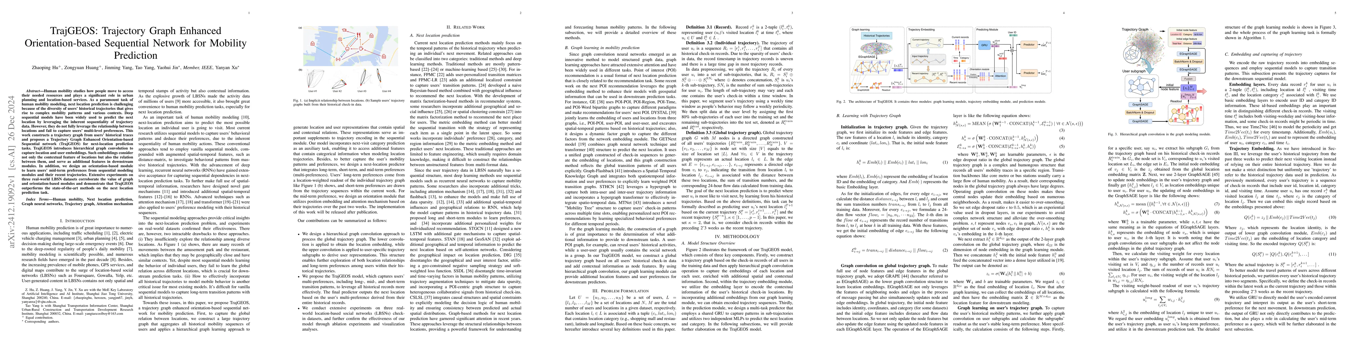 Thumbnail for TrajGEOS: Trajectory Graph Enhanced Orientation-based Sequential Network
  for Mobility Prediction