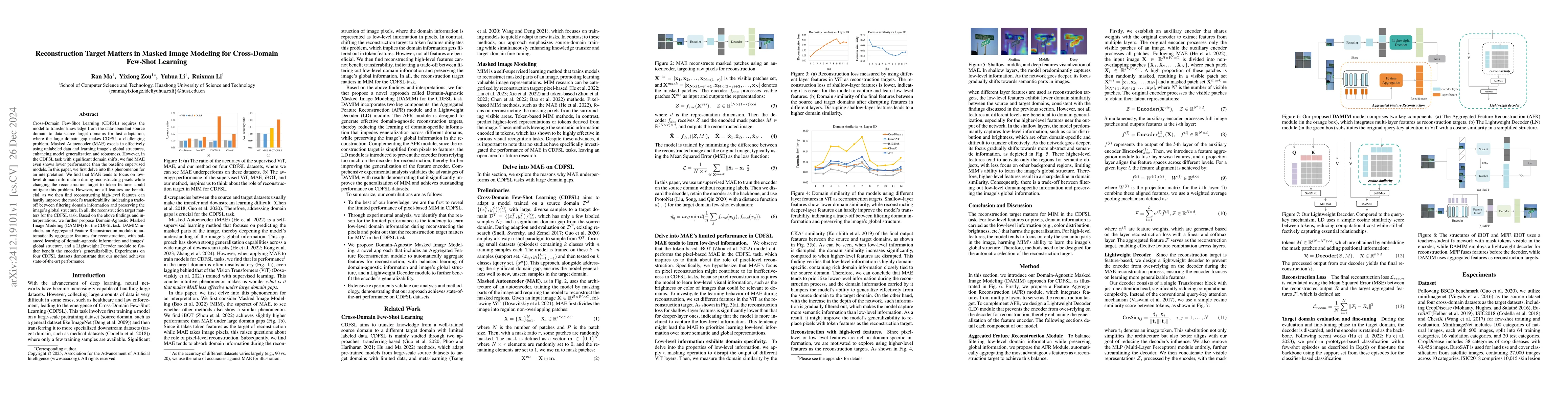 Thumbnail for Reconstruction Target Matters in Masked Image Modeling for Cross-Domain
  Few-Shot Learning