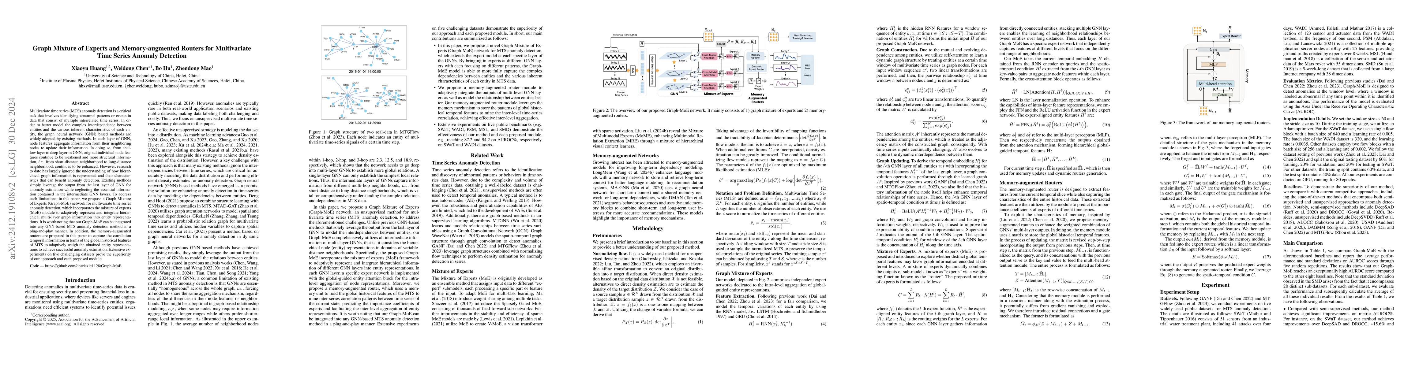 Thumbnail for Graph Mixture of Experts and Memory-augmented Routers for Multivariate
  Time Series Anomaly Detection