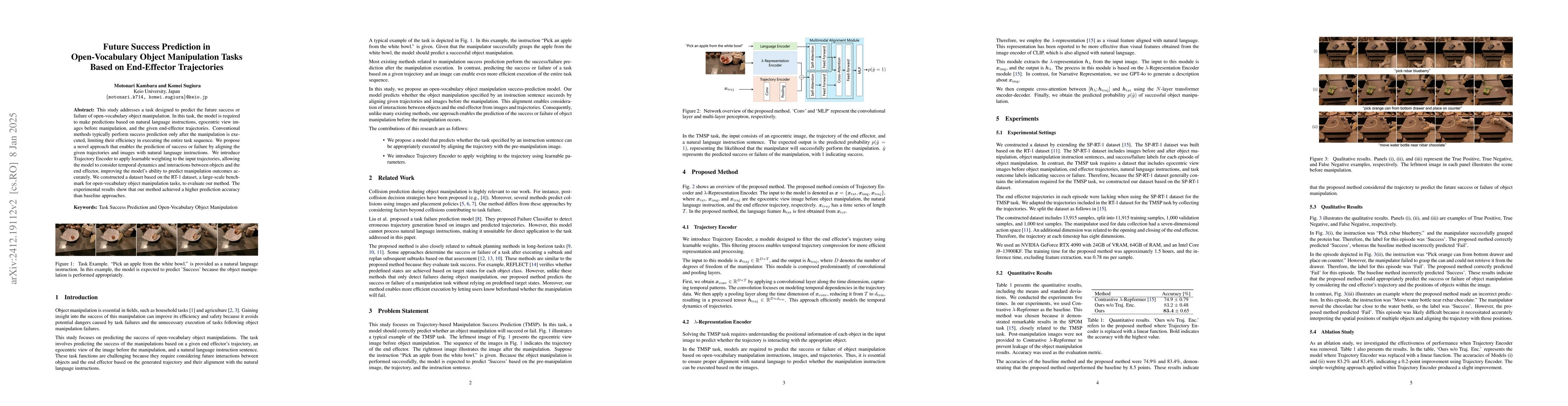 Thumbnail for Task Success Prediction and Open-Vocabulary Object Manipulation