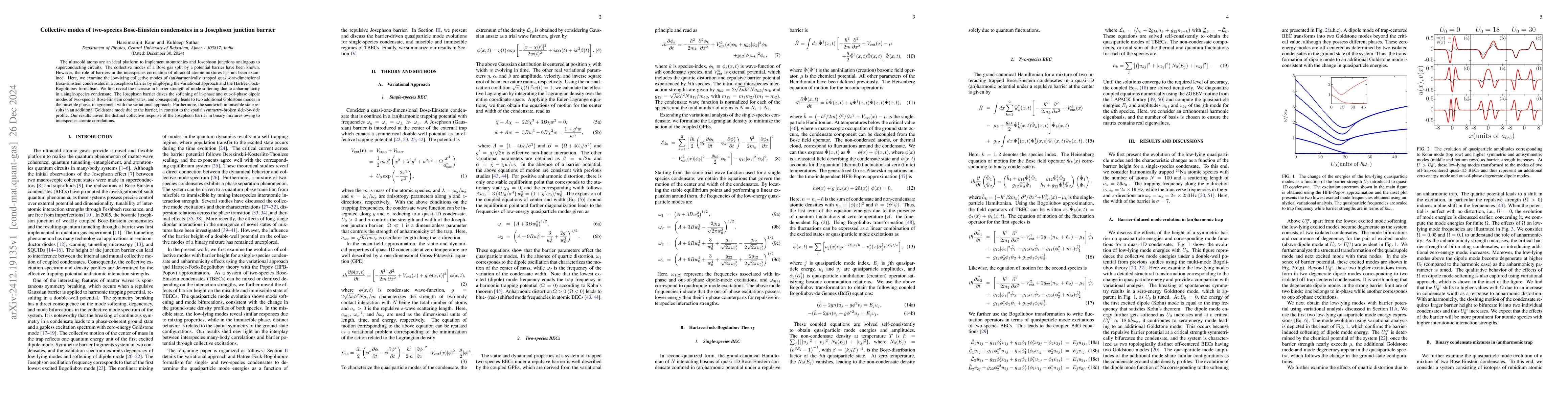 Thumbnail for Collective modes of two-species Bose-Einstein condensates in a Josephson
  junction barrier