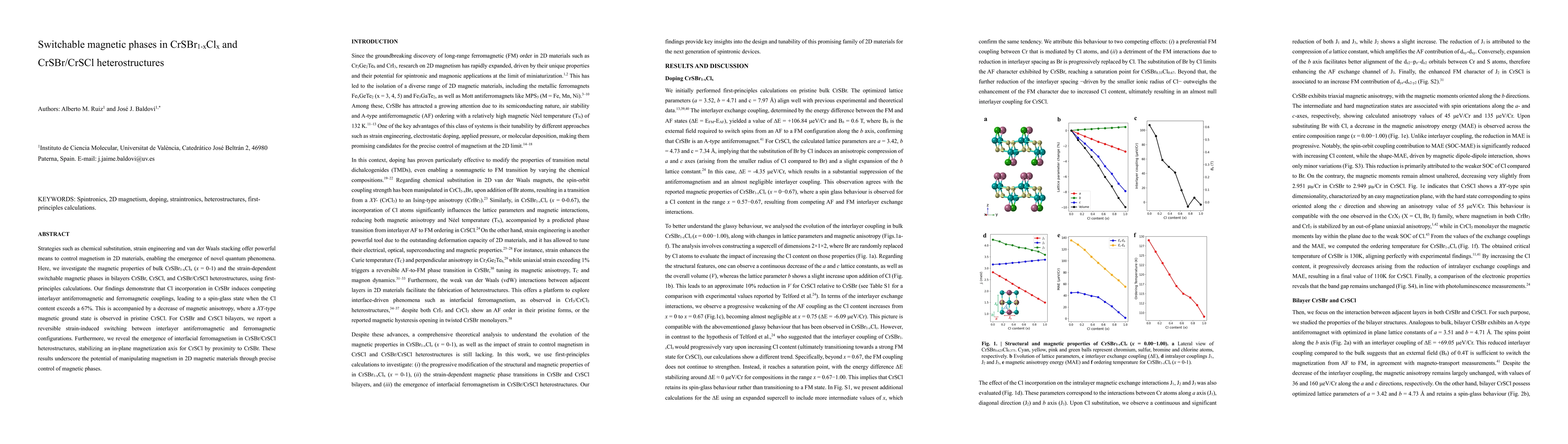 Thumbnail for Switchable magnetic phases in CrSBr$_{1-x}$Cl$_x$ and CrSBr/CrSCl
  heterostructures