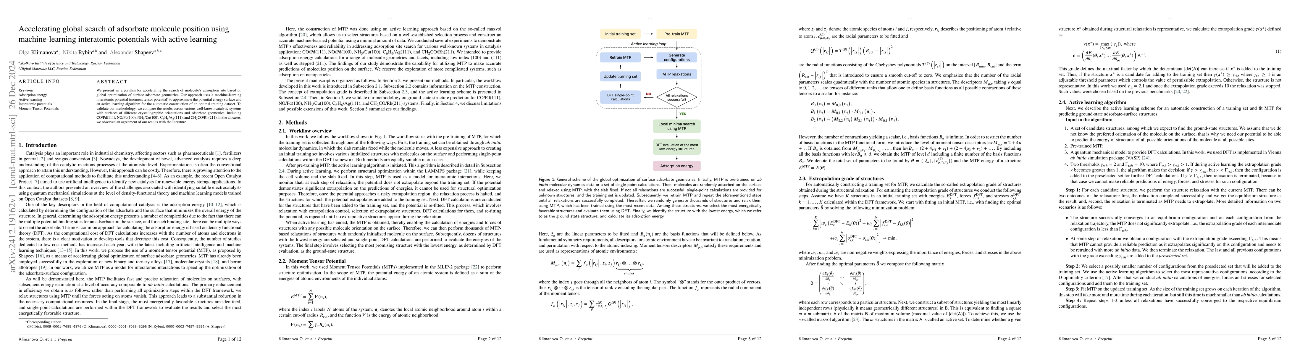 Thumbnail for Accelerating global search of adsorbate molecule position using
  machine-learning interatomic potentials with active learning
