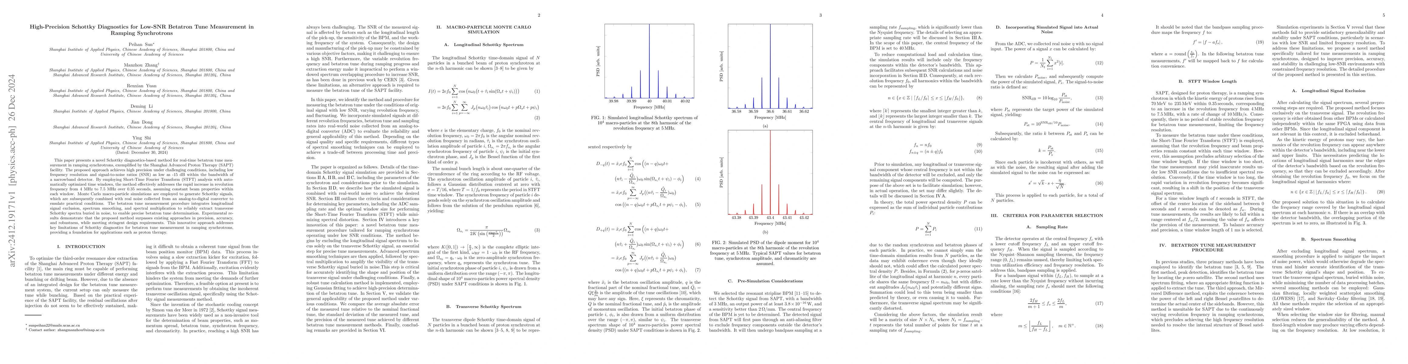 Thumbnail for High-Precision Schottky Diagnostics for Low-SNR Betatron Tune
  Measurement in Ramping Synchrotrons
