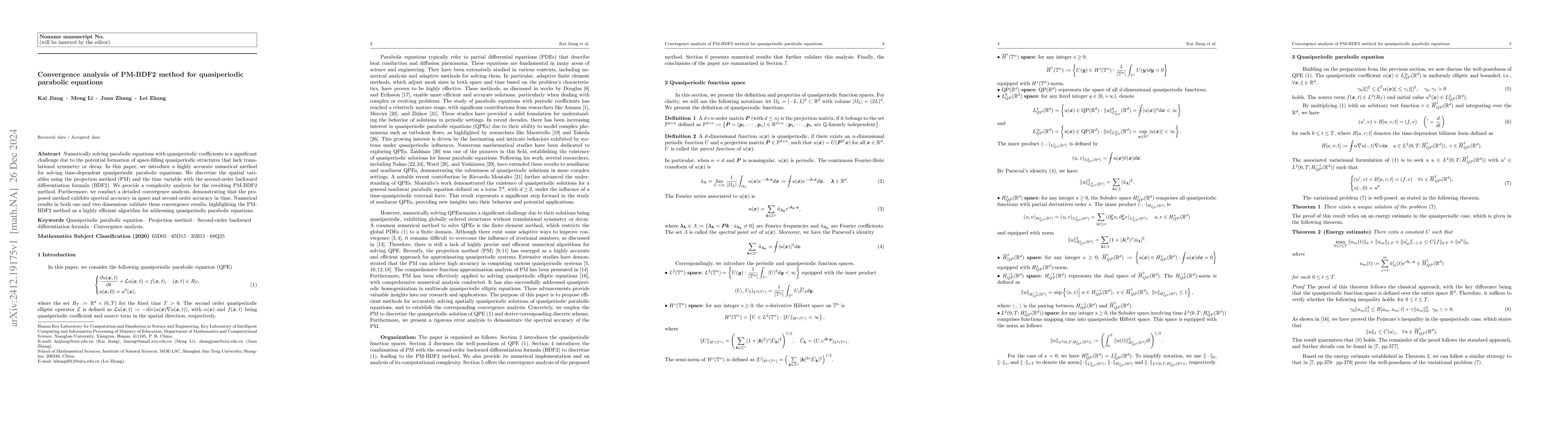 Thumbnail for Convergence analysis of PM-BDF2 method for quasiperiodic parabolic
  equations