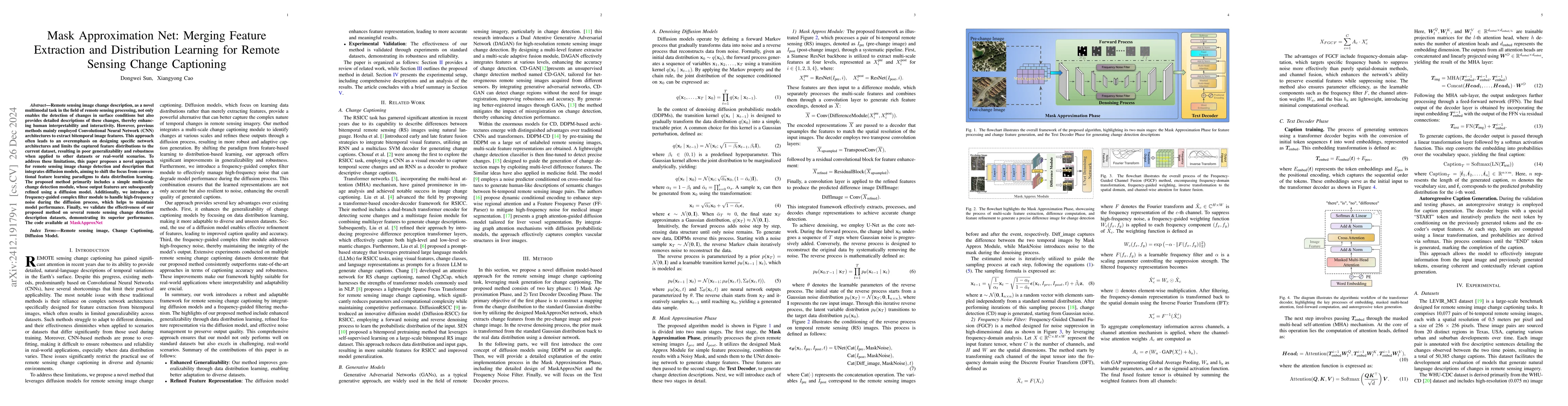 Thumbnail for Mask Approximation Net: Merging Feature Extraction and Distribution
  Learning for Remote Sensing Change Captioning