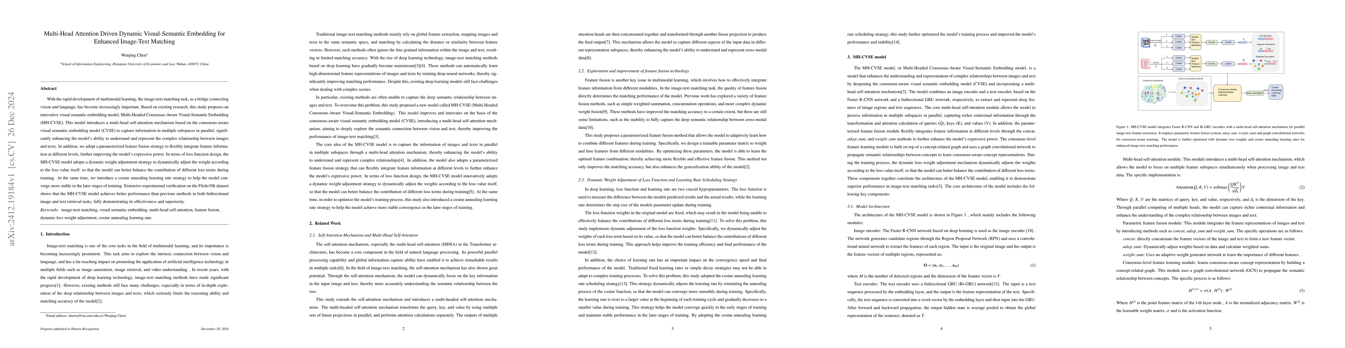 Thumbnail for Multi-Head Attention Driven Dynamic Visual-Semantic Embedding for
  Enhanced Image-Text Matching