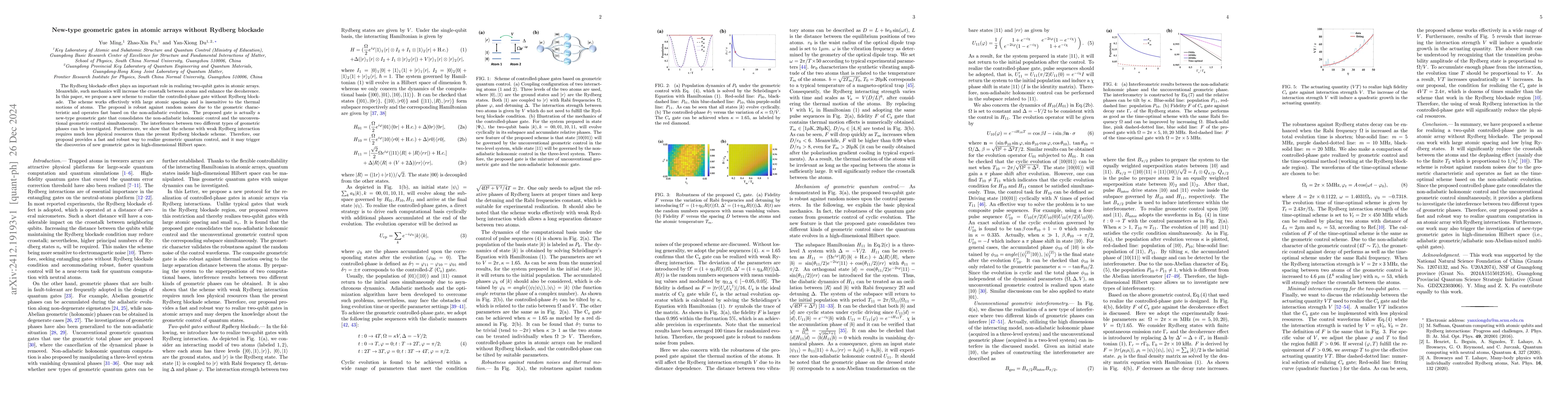Thumbnail for New-type geometric gates in atomic arrays without Rydberg blockade