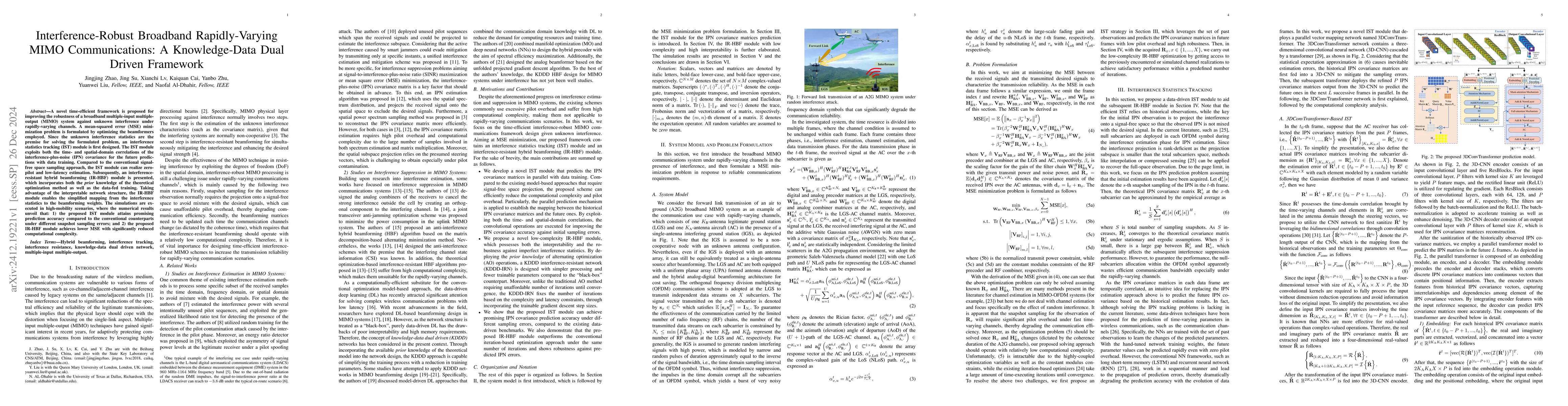 Thumbnail for Interference-Robust Broadband Rapidly-Varying MIMO Communications: A
  Knowledge-Data Dual Driven Framework