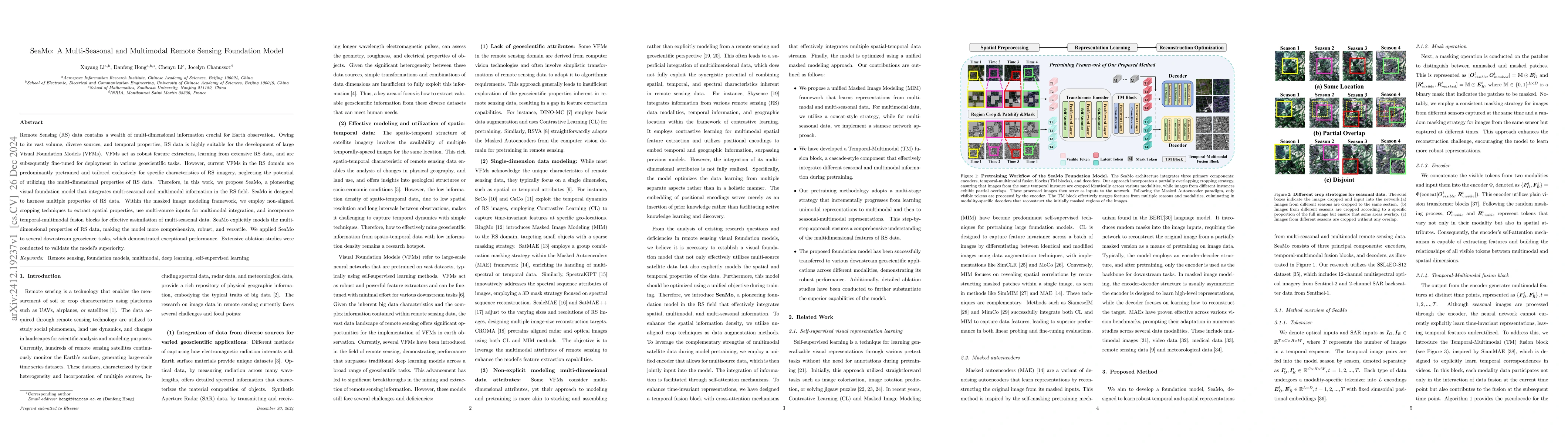 Thumbnail for SeaMo: A Multi-Seasonal and Multimodal Remote Sensing Foundation Model
