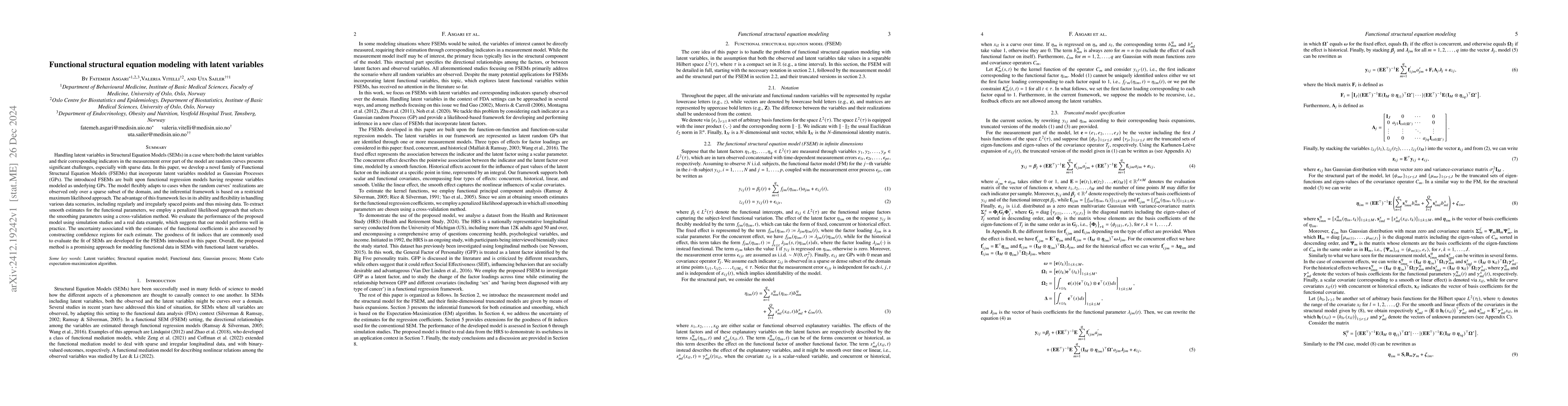 Thumbnail for Functional structural equation modeling with latent variables