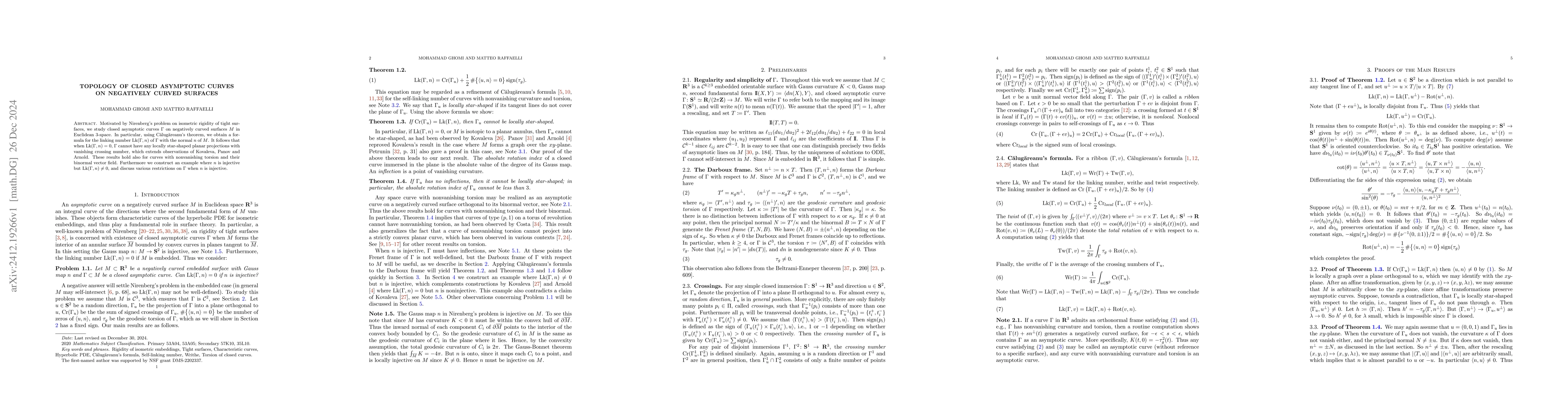 Thumbnail for Topology of closed asymptotic curves on negatively curved surfaces