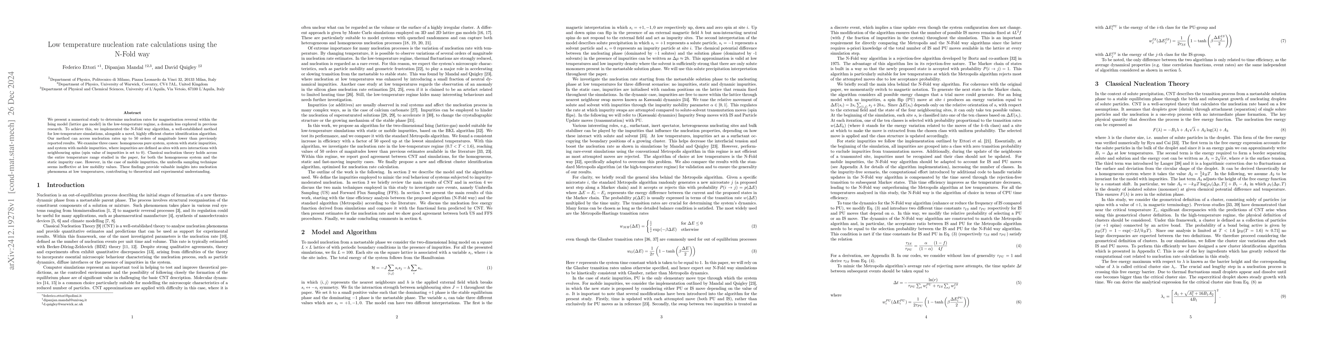 Thumbnail for Low temperature nucleation rate calculations using the N-Fold way