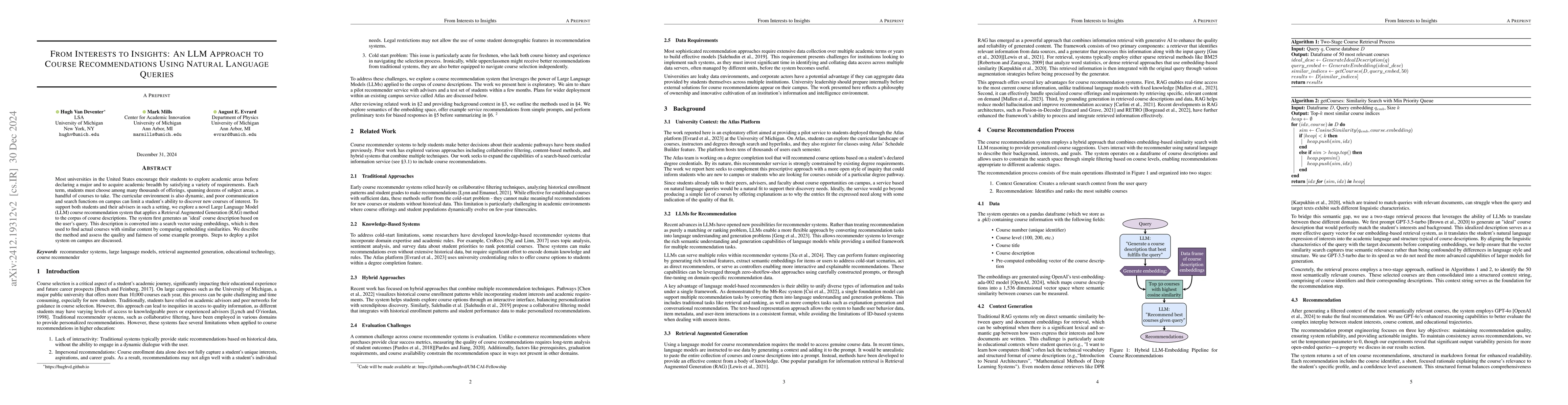 Thumbnail for From Interets to Insights: An LLM Approach to Course Recommendations
  Using Natural Language Queries