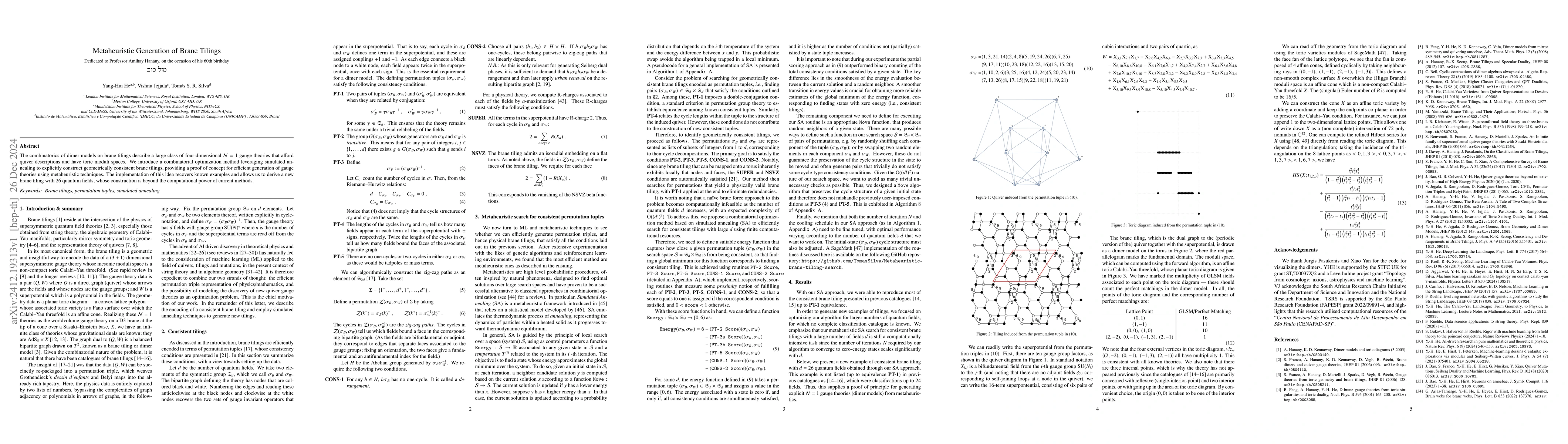 Thumbnail for Metaheuristic Generation of Brane Tilings