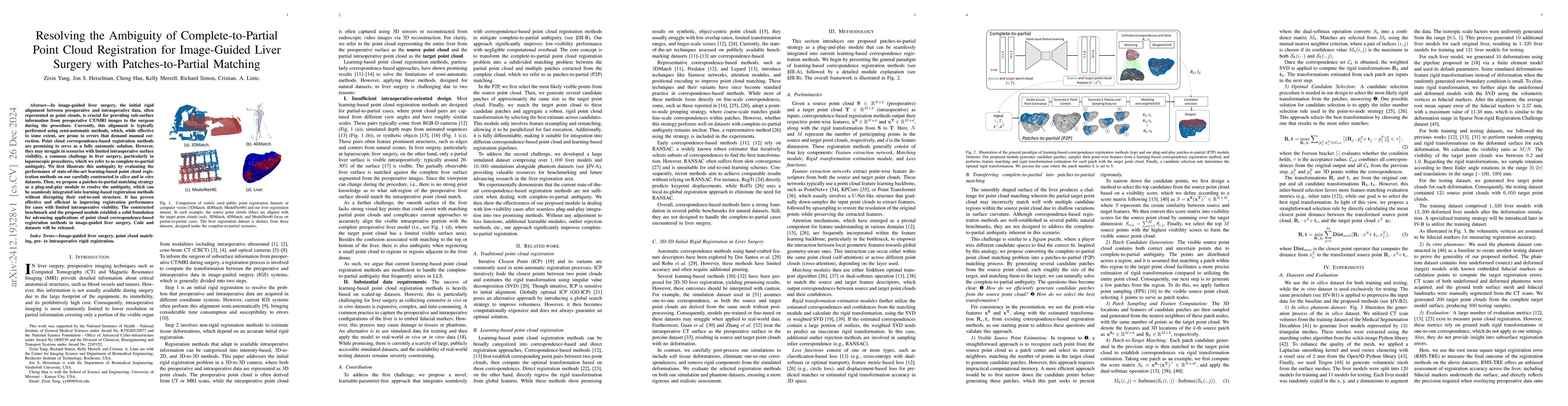 Thumbnail for Resolving the Ambiguity of Complete-to-Partial Point Cloud Registration
  for Image-Guided Liver Surgery with Patches-to-Partial Matching