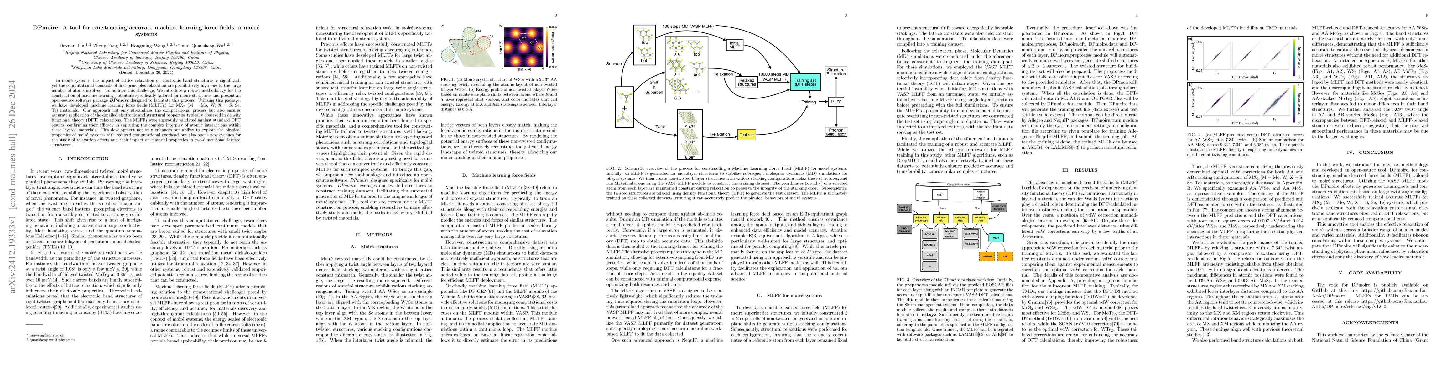 Thumbnail for DPmoire: A tool for constructing accurate machine learning force fields
  in moiré systems