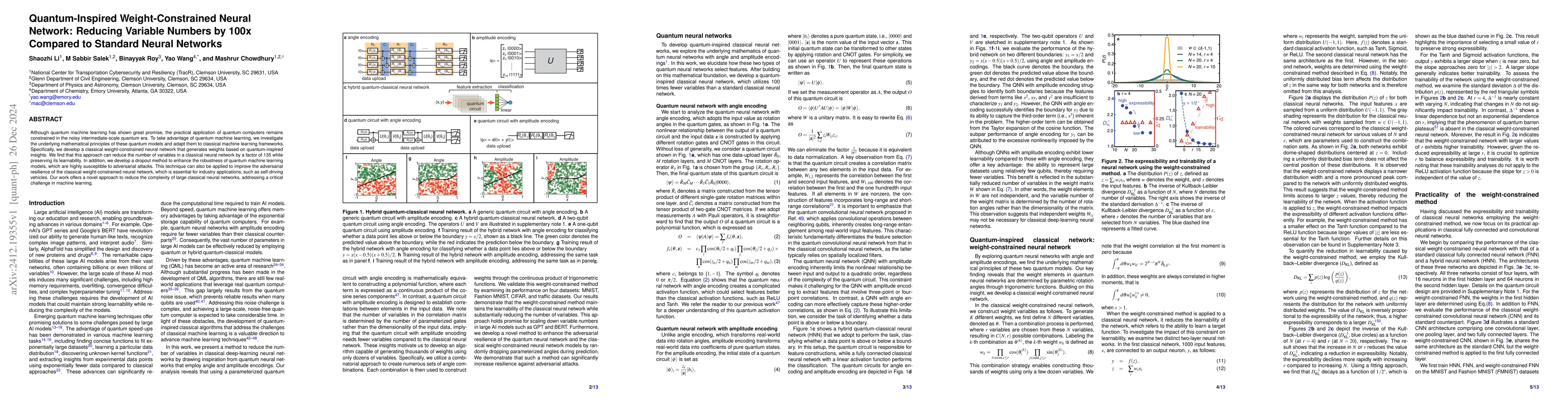 Thumbnail for Quantum-Inspired Weight-Constrained Neural Network: Reducing Variable
  Numbers by 100x Compared to Standard Neural Networks