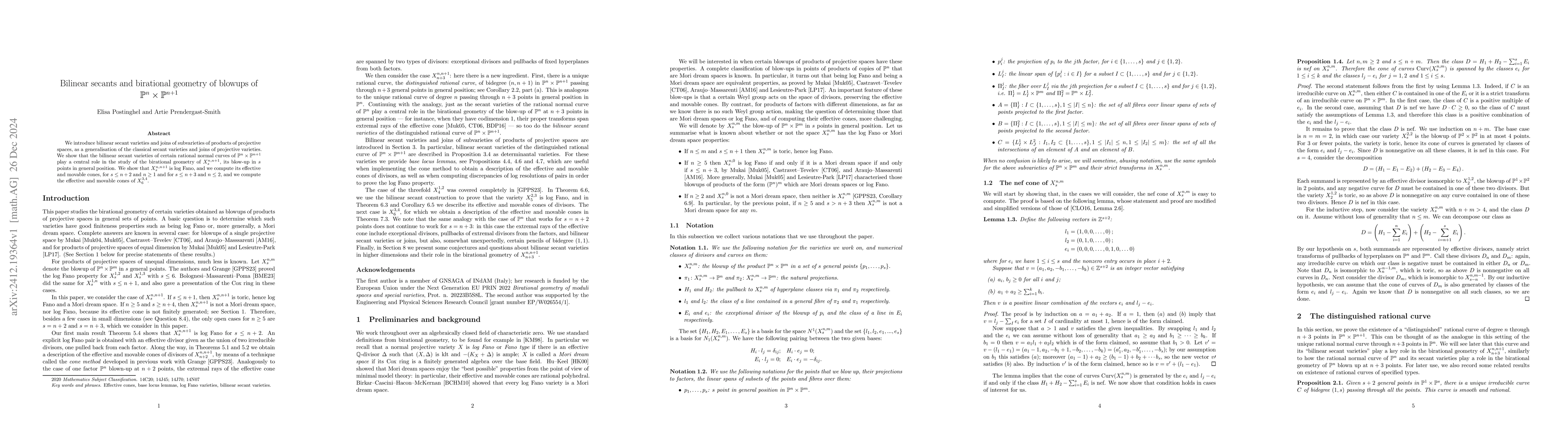 Thumbnail for Bilinear secants and birational geometry of blowups of $\mathbb P^n
  \times \mathbb P^{n+1}$