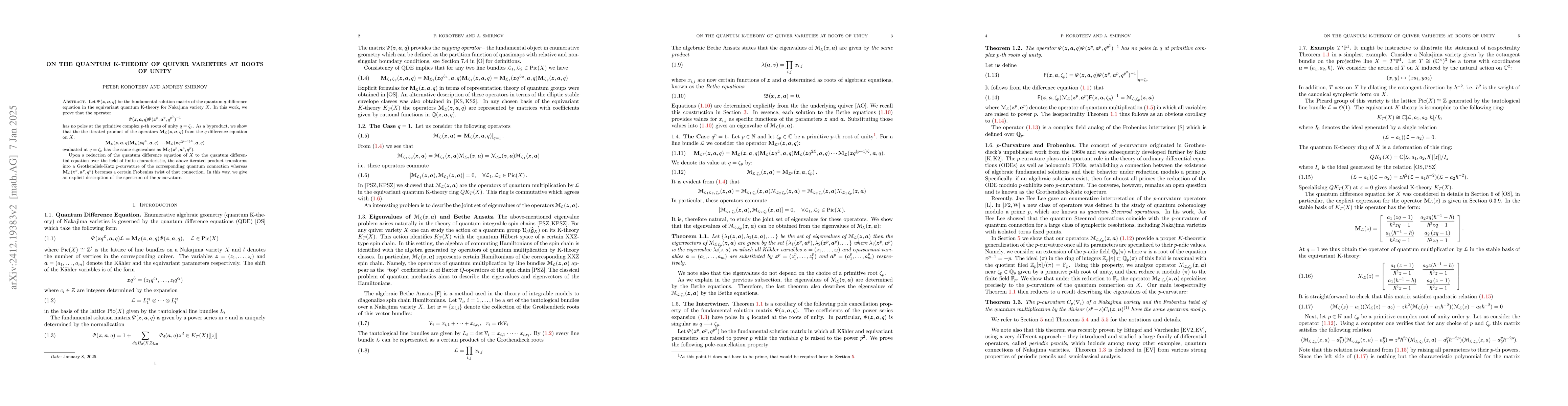 Thumbnail for On the Quantum K-theory of Quiver Varieties at Roots of Unity