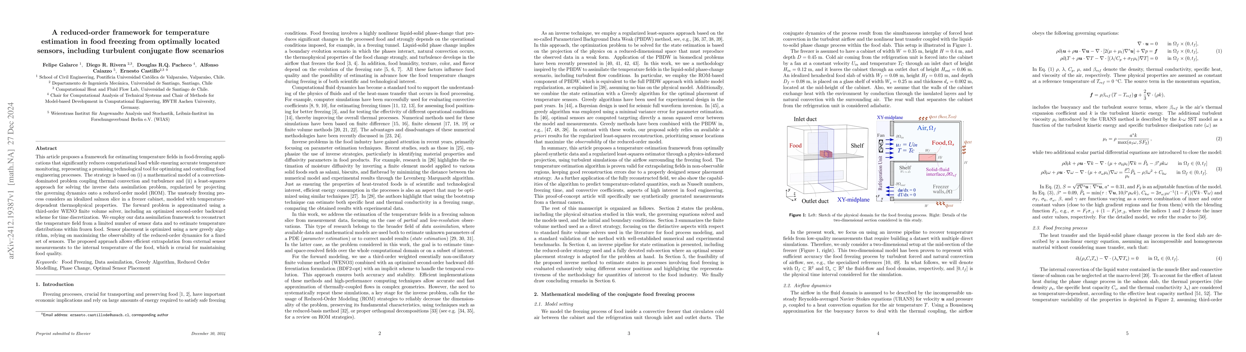 Thumbnail for A reduced-order framework for temperature estimation in food freezing
  from optimally located sensors, including turbulent conjugate flow scenarios
