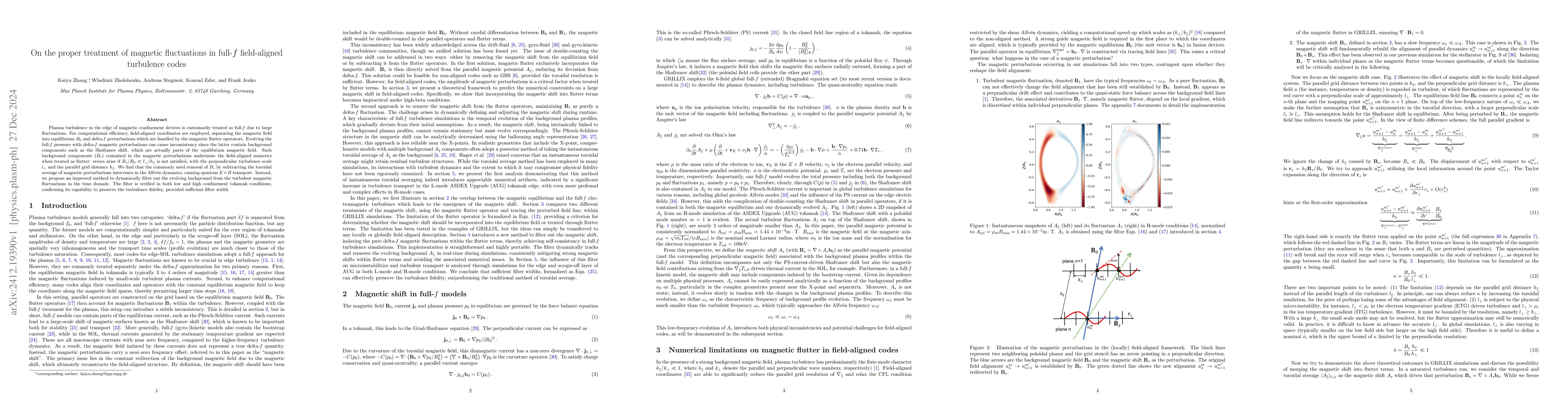 Thumbnail for On the proper treatment of magnetic fluctuations in full-$f$
  field-aligned turbulence codes