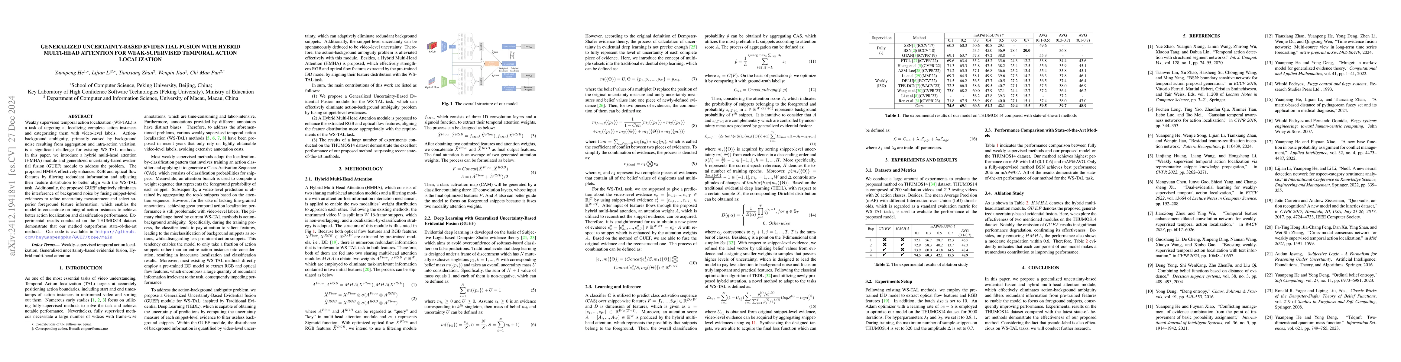Thumbnail for Generalized Uncertainty-Based Evidential Fusion with Hybrid Multi-Head
  Attention for Weak-Supervised Temporal Action Localization