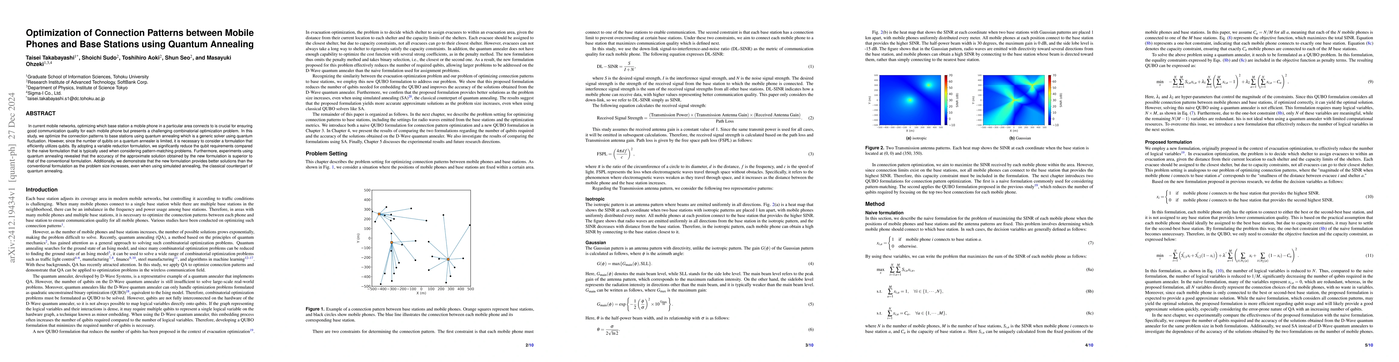 Thumbnail for Optimization of Connection Patterns between Mobile Phones and Base
  Stations using Quantum Annealing