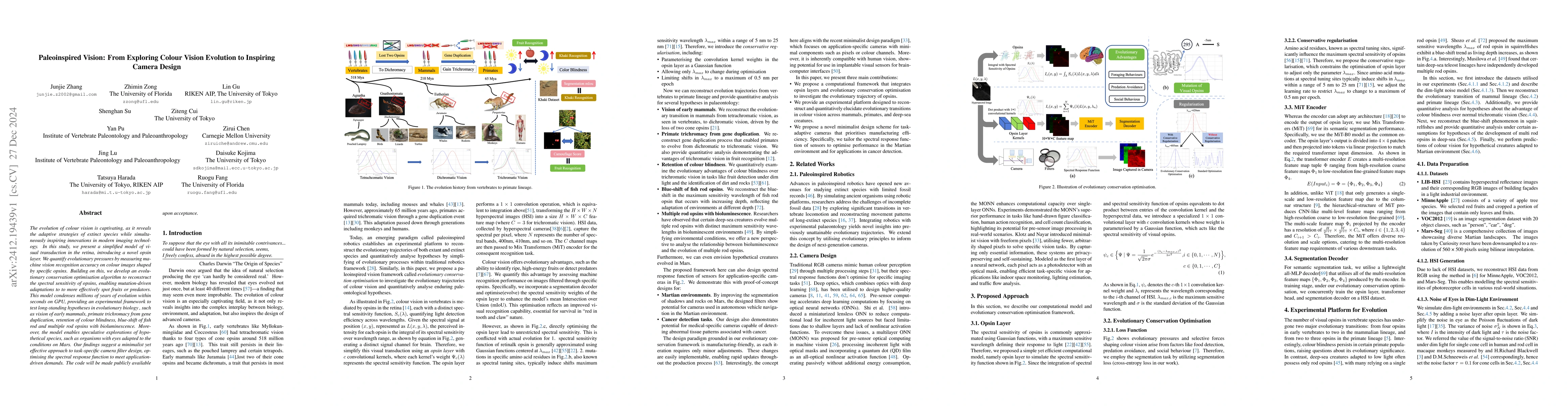 Thumbnail for Paleoinspired Vision: From Exploring Colour Vision Evolution to
  Inspiring Camera Design