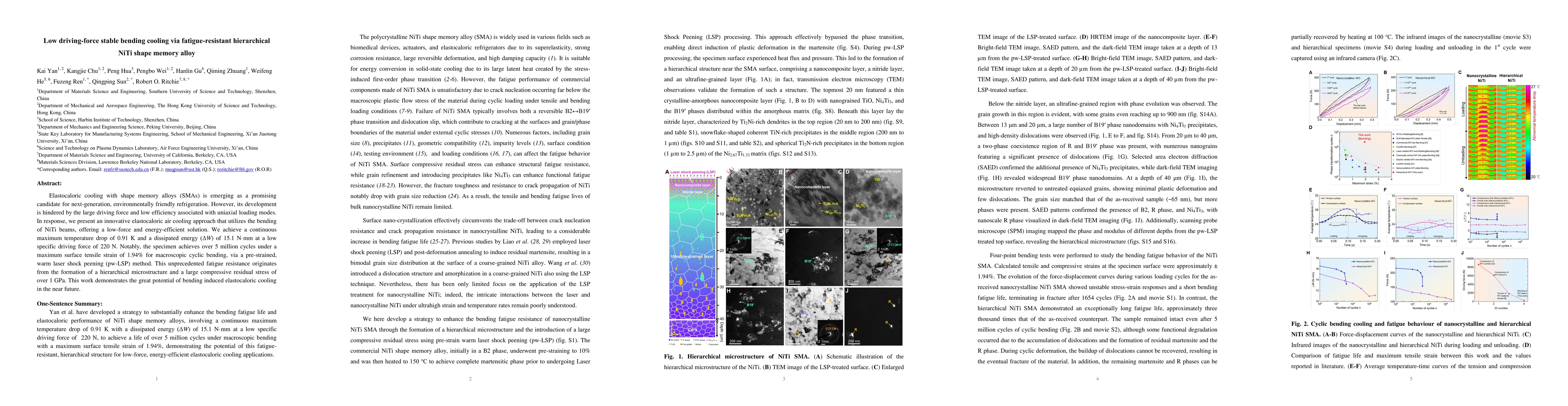 Thumbnail for Low driving-force stable bending cooling via fatigue-resistant
  hierarchical NiTi shape memory alloy