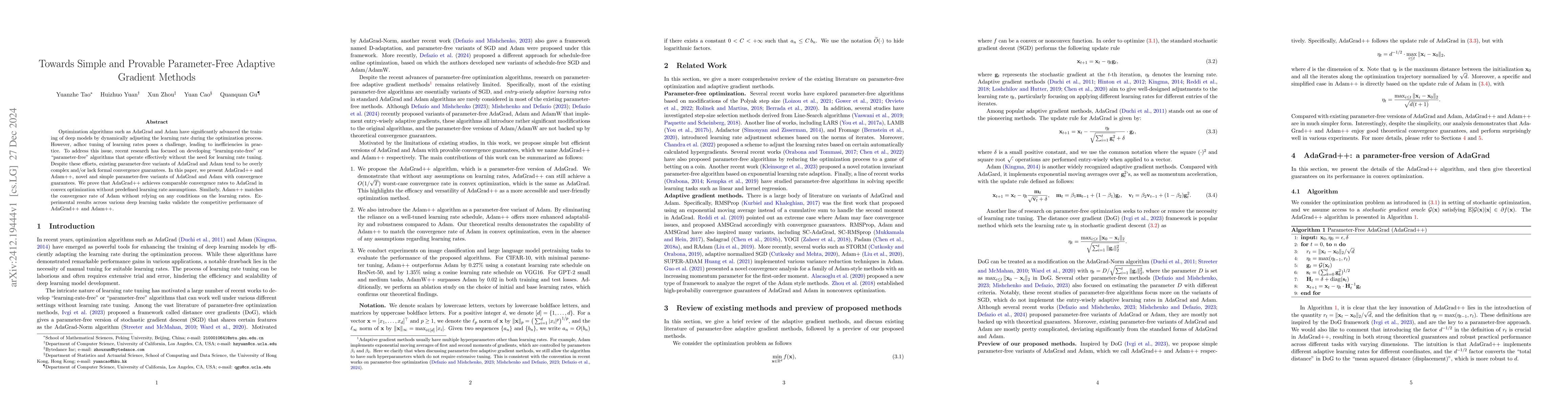 Thumbnail for Towards Simple and Provable Parameter-Free Adaptive Gradient Methods