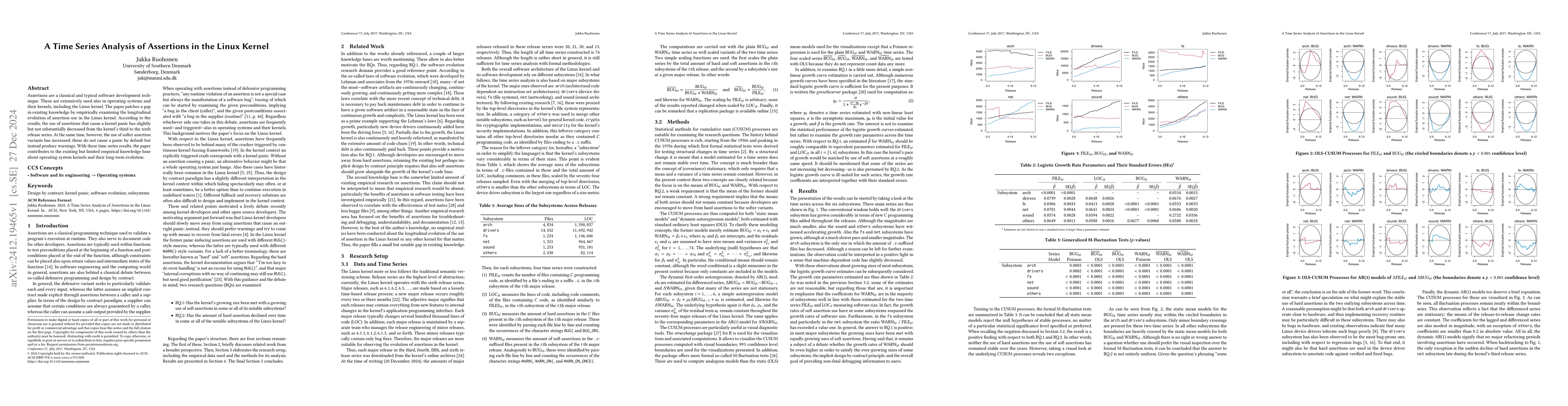 Thumbnail for A Time Series Analysis of Assertions in the Linux Kernel