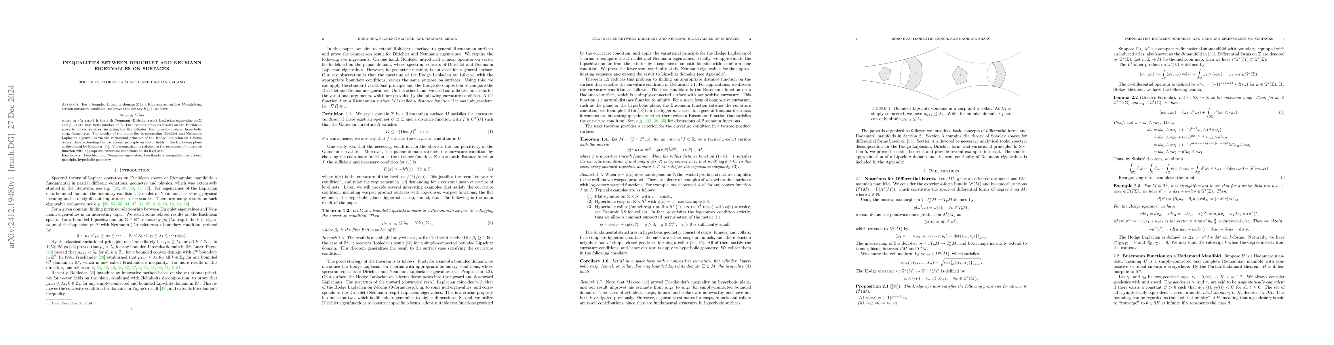 Thumbnail for Inequalities between Dirichlet and Neumann Eigenvalues on Surfaces