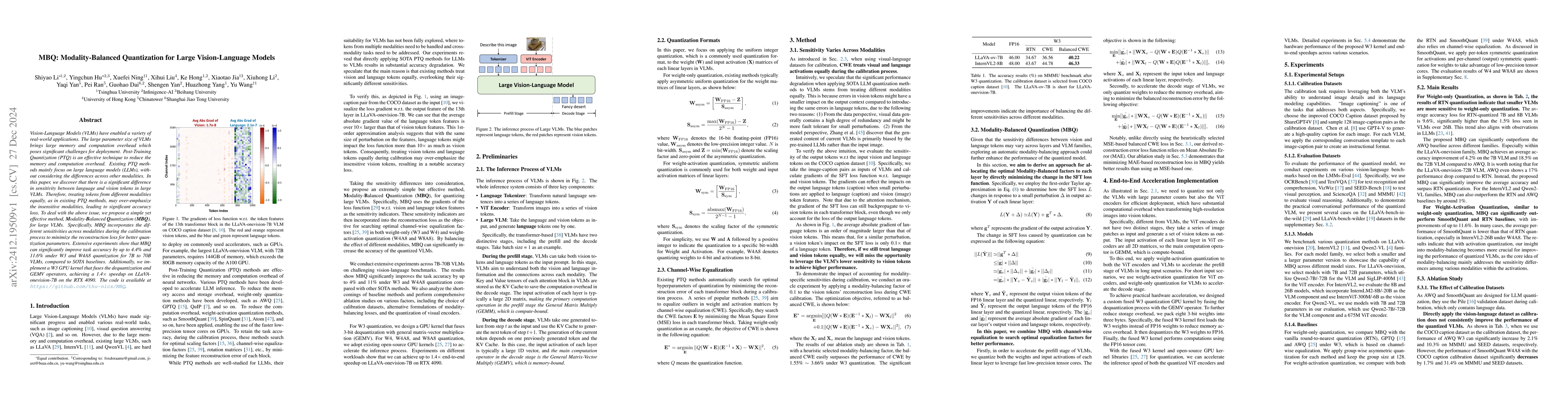 Thumbnail for MBQ: Modality-Balanced Quantization for Large Vision-Language Models
