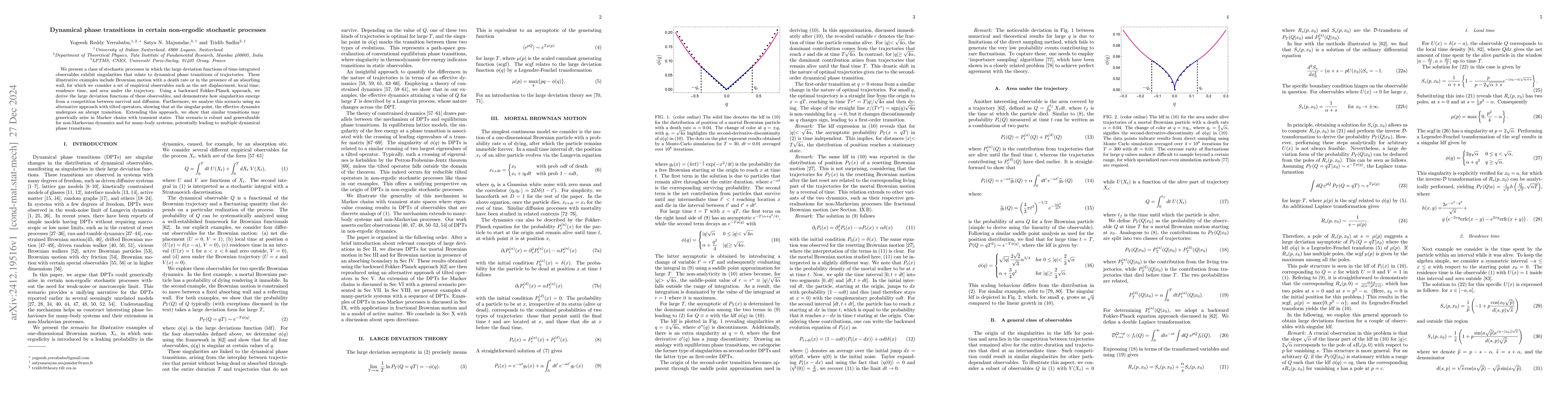 Thumbnail for Dynamical phase transitions in certain non-ergodic stochastic processes